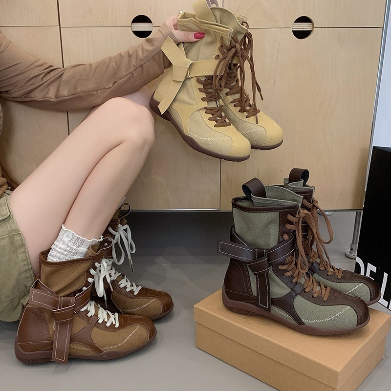 Women's High-top Denim Boots With A Thick Sole And Hidden Platform photo 4