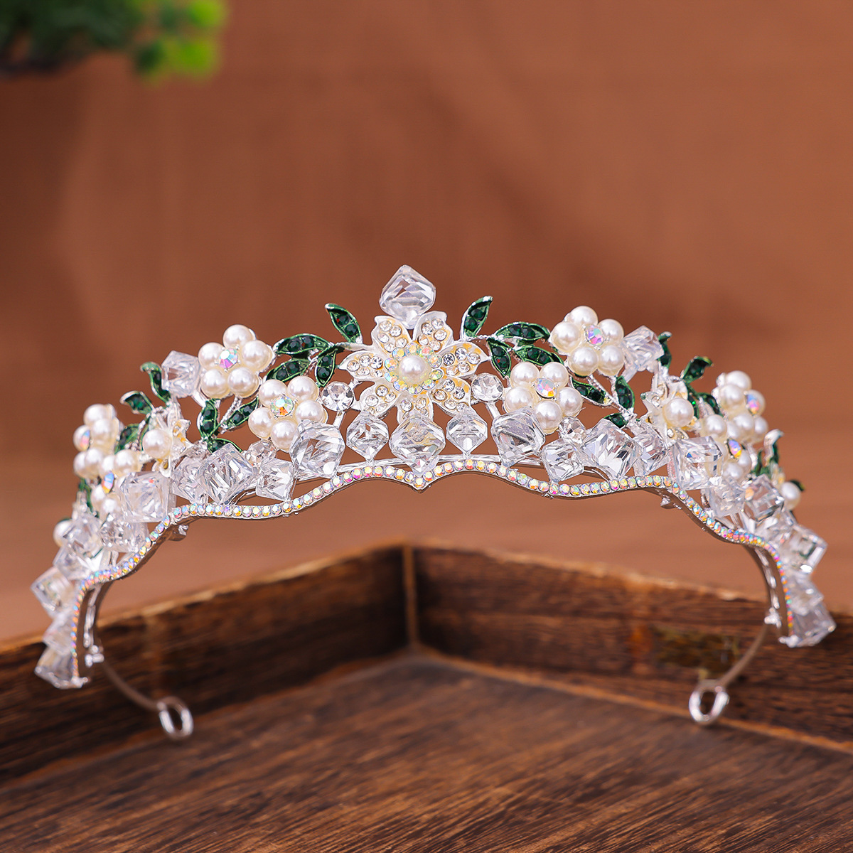 Women's Retro Purple Crystal Princess Crown Headdress photo 2
