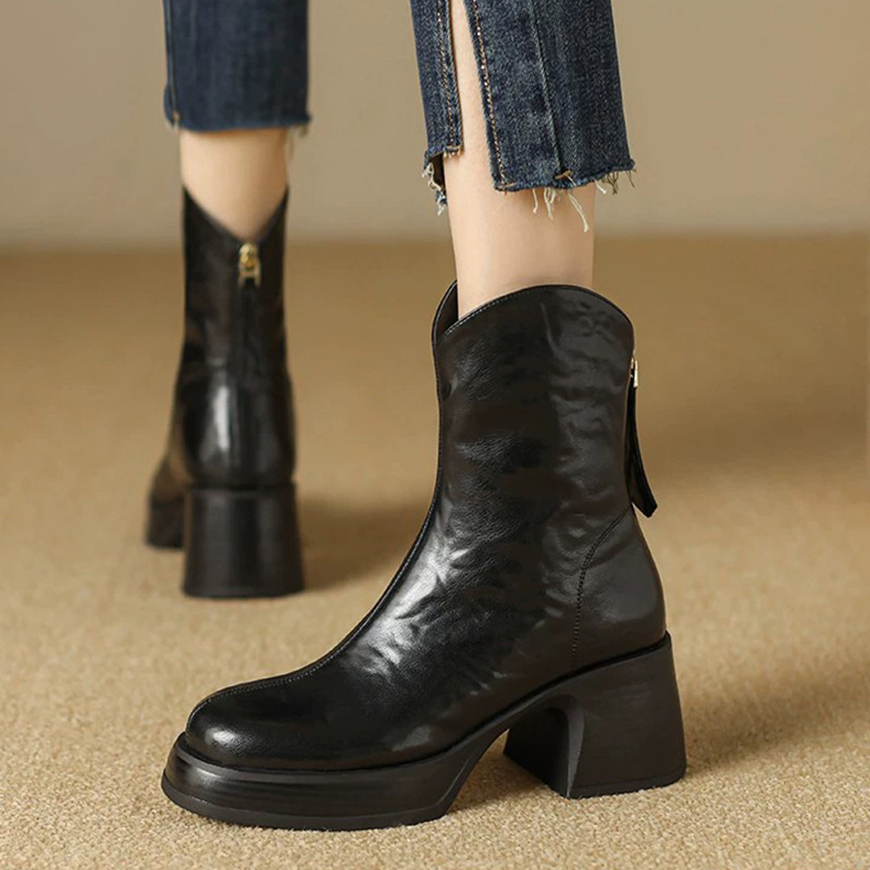 Women's Chunky-heeled Platform Ankle Boots photo 1