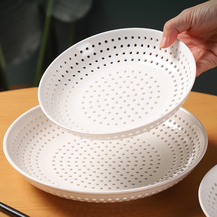 Round Perforated Steaming Tray Draining Tray Steamer Rack Fruit Plate photo 3