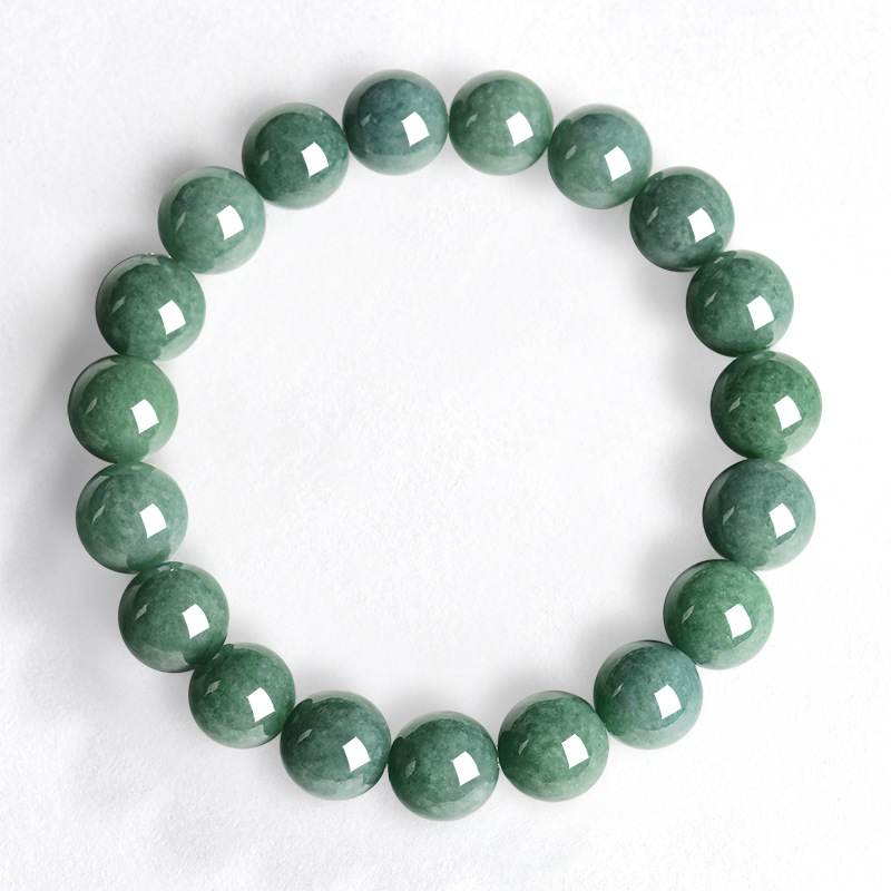 Womens Deep Jadeite Green Round-bead Bracelet photo 3