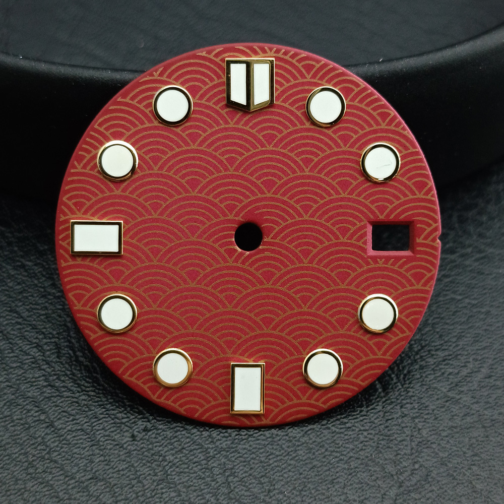 28.5mm Fish-scale Pattern Luminous Dial Suitable For NH35NH36 Mechanical Movement Watch Dial Accessories photo 8