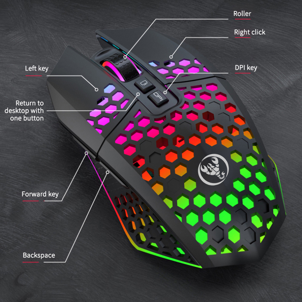 T500 Hole Mouse 24G Illuminated Rechargeable Wireless Mouse photo 4