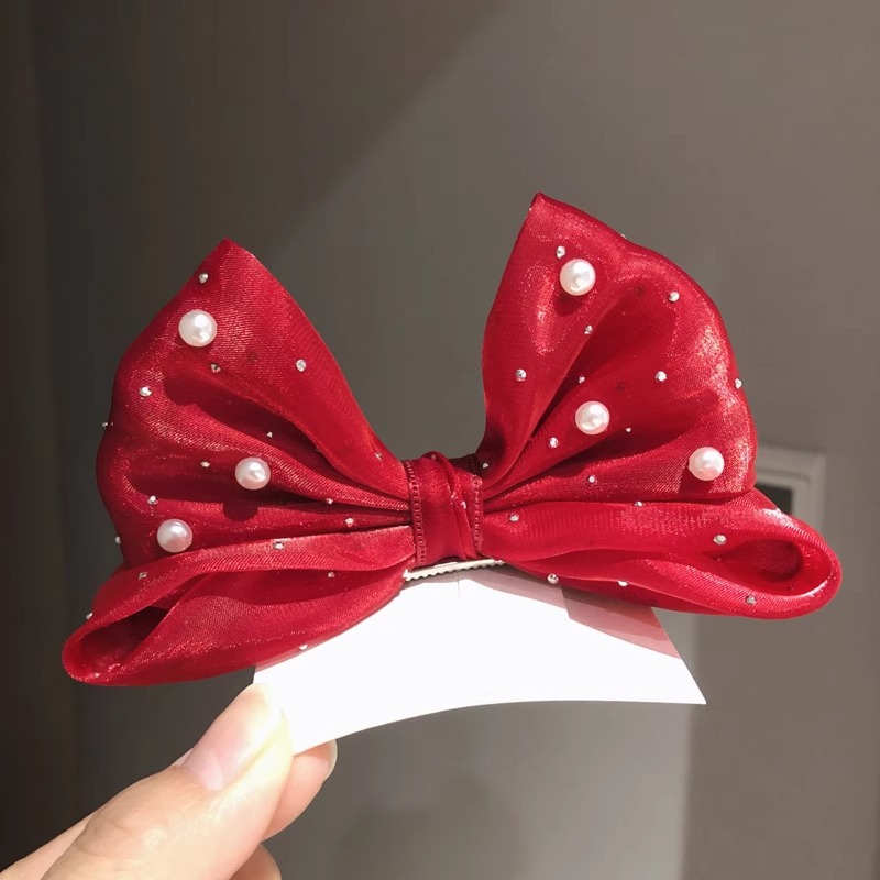 SpringSummer Kids Hair Clip With Three-Dimensional Pearl Big Bow photo 4
