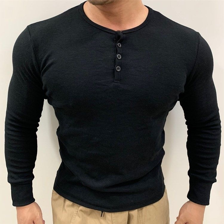 Rugged-thread Athletic Wear Masculine Autumn Style Stretchy Long Sleeves photo 1