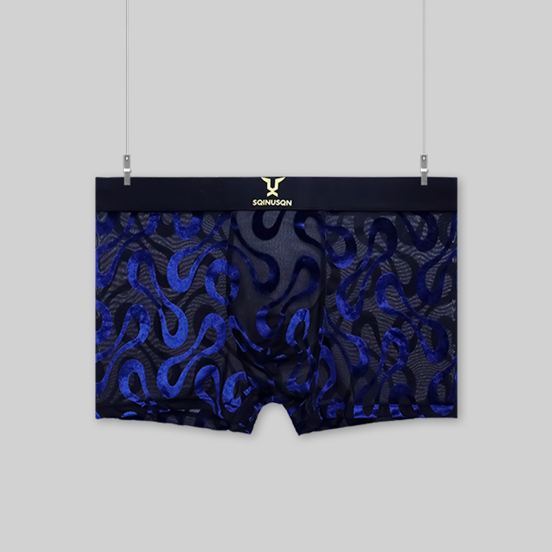Mens Ice-Silk Underwear Antibacterial And Breathable Velvet Mesh Boxers photo 5