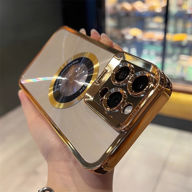 Magnetic Phone Case Invisible Bracket Electroplating Protective Sleeve photo 5