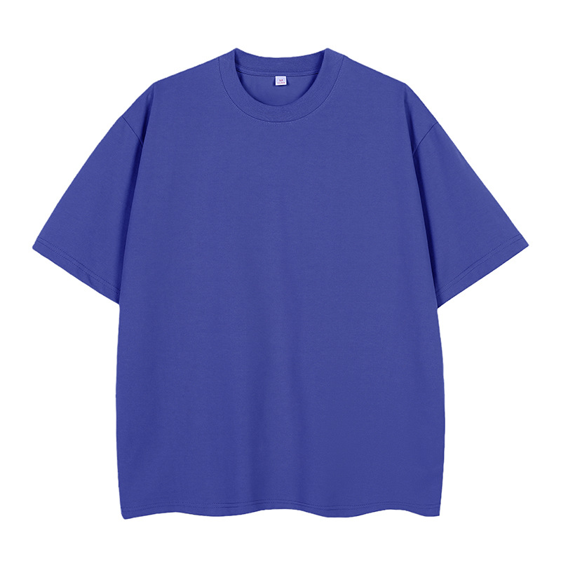 Double Yarn Short Sleeve Sweat-absorbing Cotton T-shirt Top photo 5