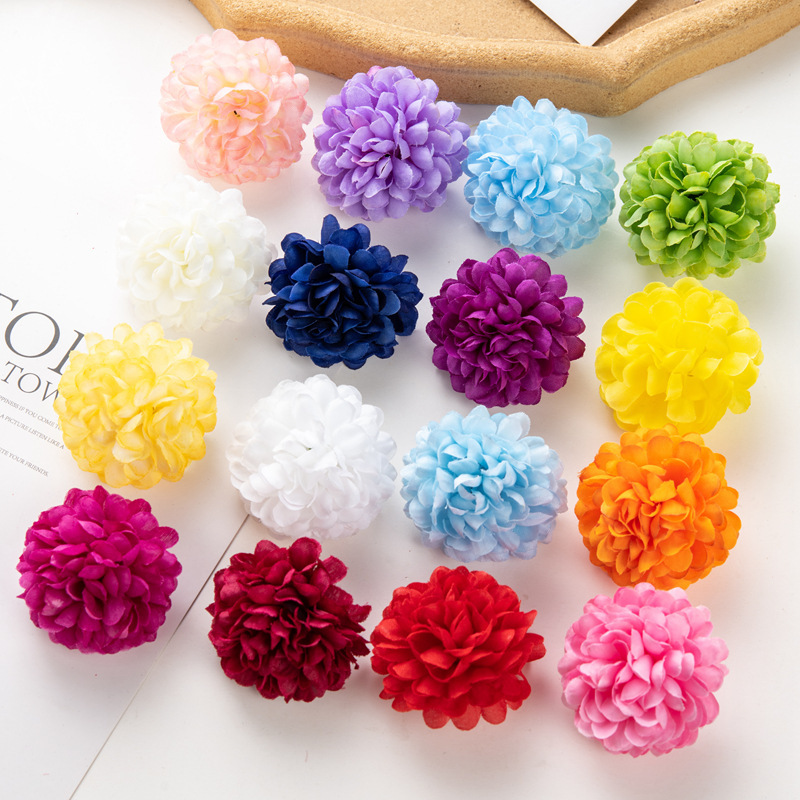 Artificial Multi-layered Chrysanthemum Bouquet With Flower Ball And Small Chive-ball Chrysanthemum Blooms photo 1