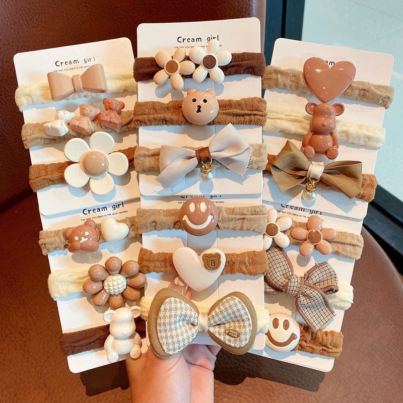 Milk Coffee-colored Little Bear Hair Tie For Girls Gentle On Hair photo 5