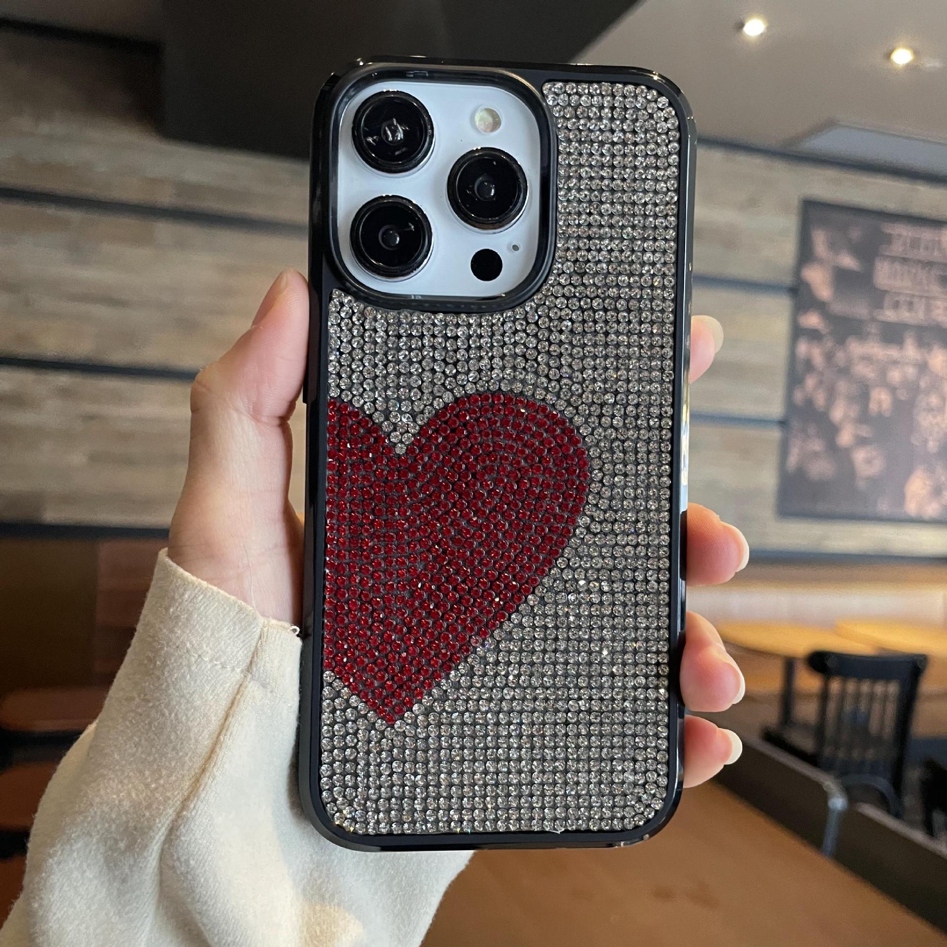 Brick-embellished Heart-shaped Phone Case photo 4