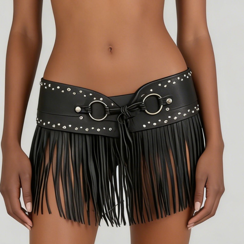 Tassel-studded Y2K Waist Cincher Decoration photo 1