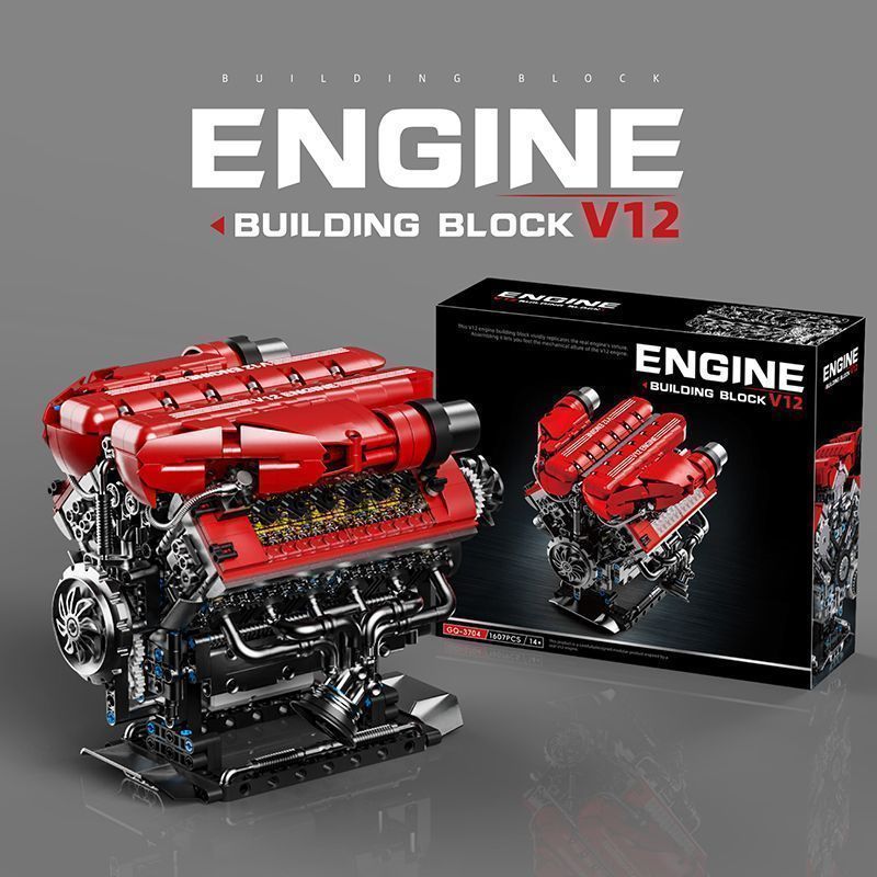 V12 Engine Mechanical Assembly Building Block Toy Model photo 2