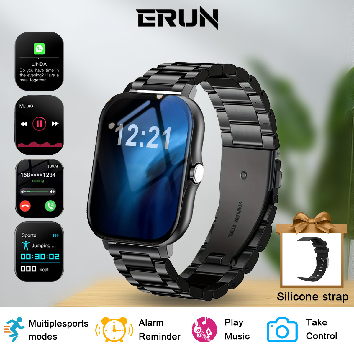 Sports Outdoor Smart Watch H Step Count Statistics Sleep Monitoring Bluetooth Call photo 1