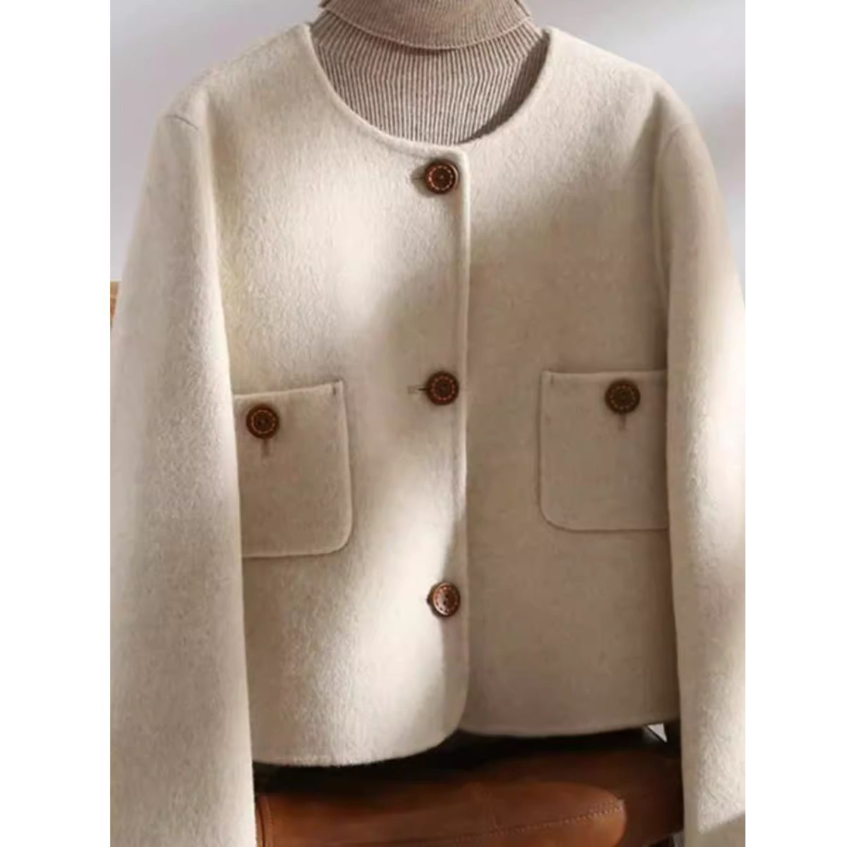Gray Chanel-style Wool Coat For Women photo 2
