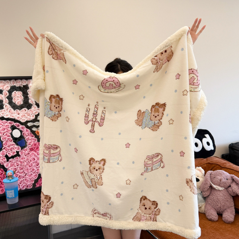 Autumn And Winter New Milk Fiber Berber Fleece Blanket photo 4