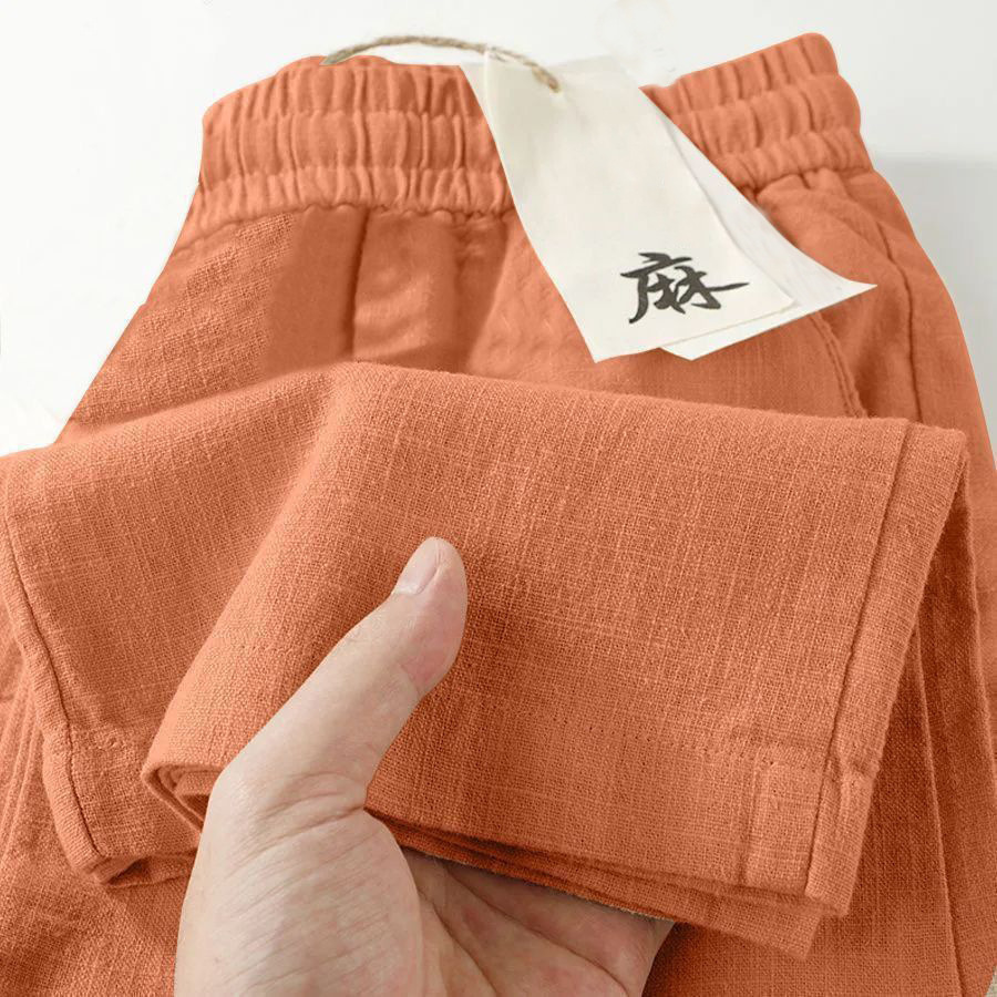 Cropped Ice-silk Breathable Elastic-waist Pants With Pockets photo 4