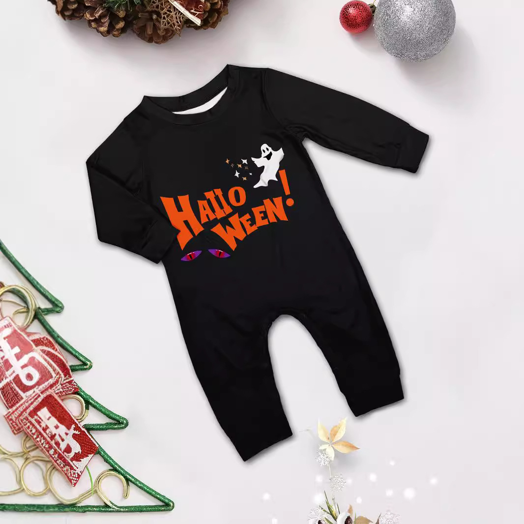 Parent-child Pajamas Long Sleeve Two-piece Set Eye Letter Printed Homewear photo 4