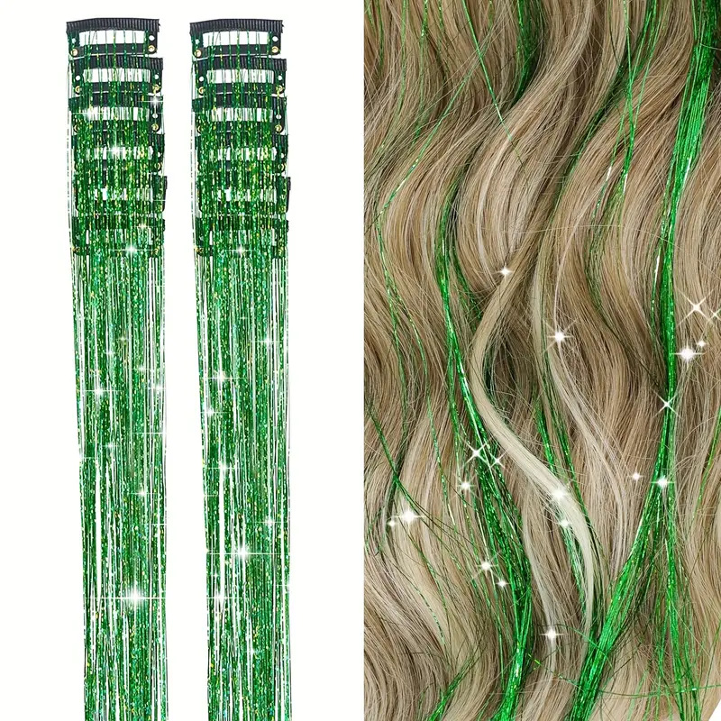 Laser-thread Colorful Shiny Seamless Hair Extensions photo 1