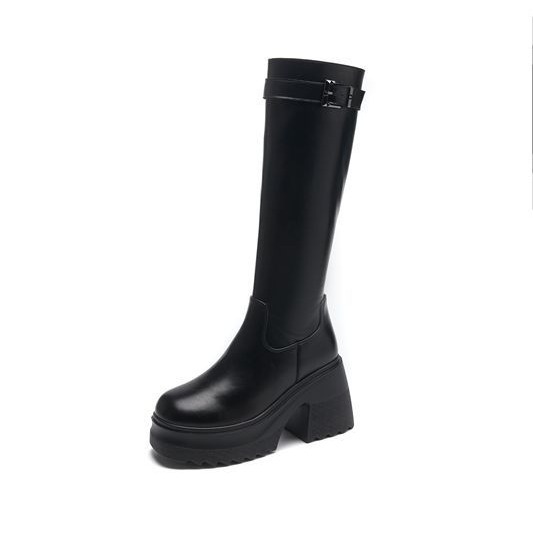 Women's Chunky-heeled Tall Height-increasing Boots With Thick Soles photo 2