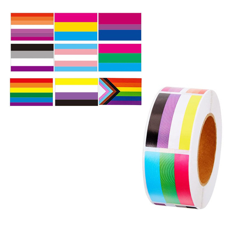 Square Rainbow Pattern Valentine's Day Label Sticker photo 5