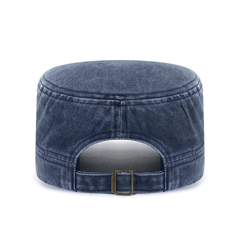 Washed Distressed Flat Crown Hat Breathable Sun Protection Outdoor Cap For Men photo 6