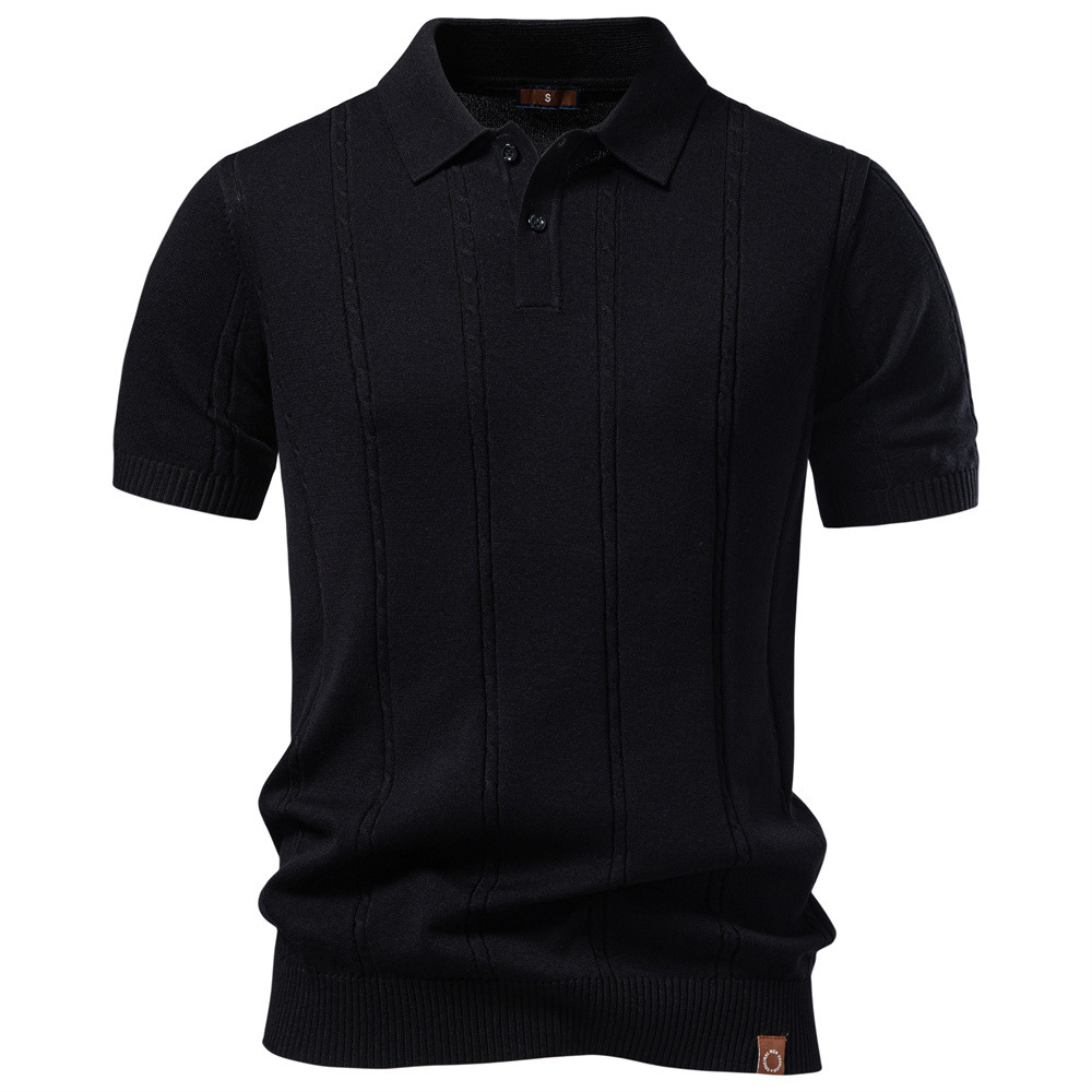 Mens Business-Casual Knitted Ice-Silk Short-Sleeve Shirt photo 5