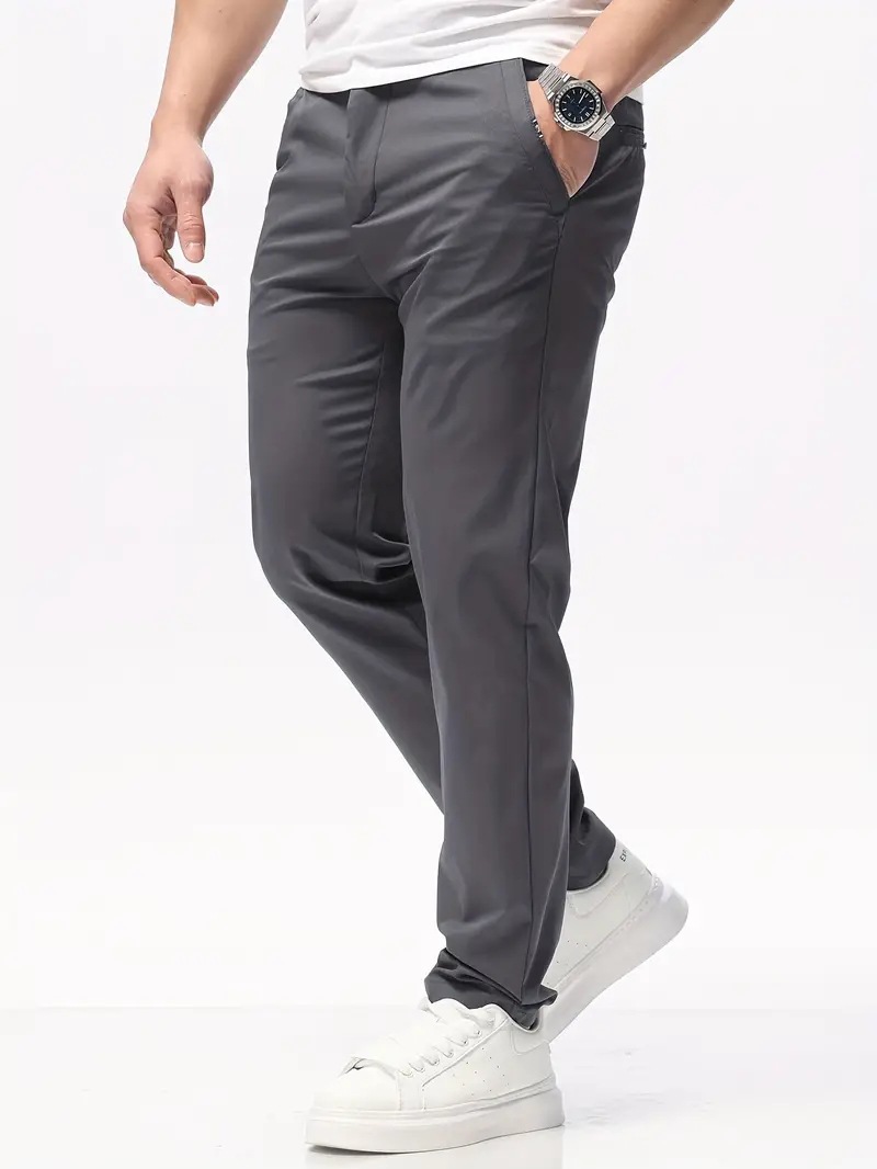 Slim-fit Straight-leg Pants Mens Versatile Stretch Trousers For Young Adults photo 3