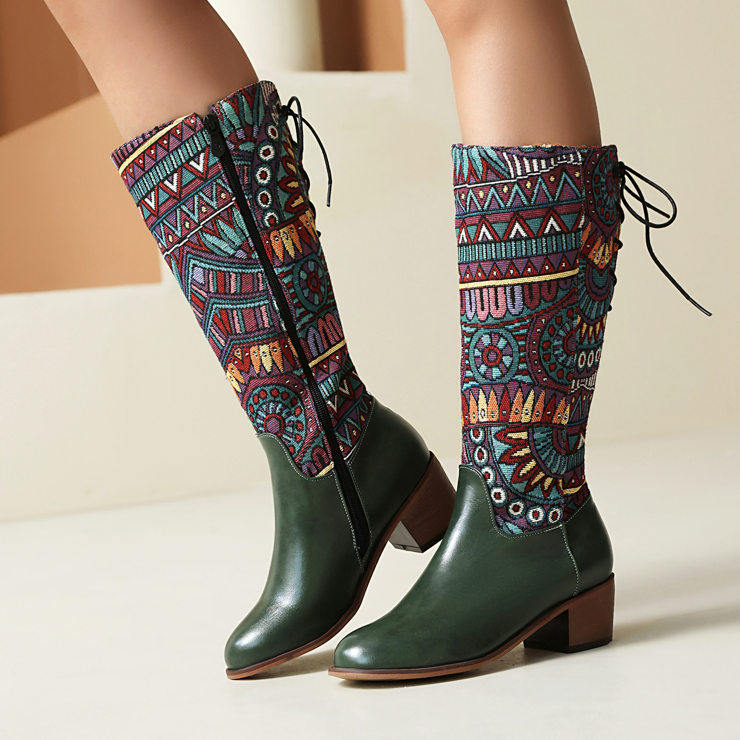 High-jacquard Ethnic-style Ribbon, YunnanMyanmar-inspired Boots photo 4