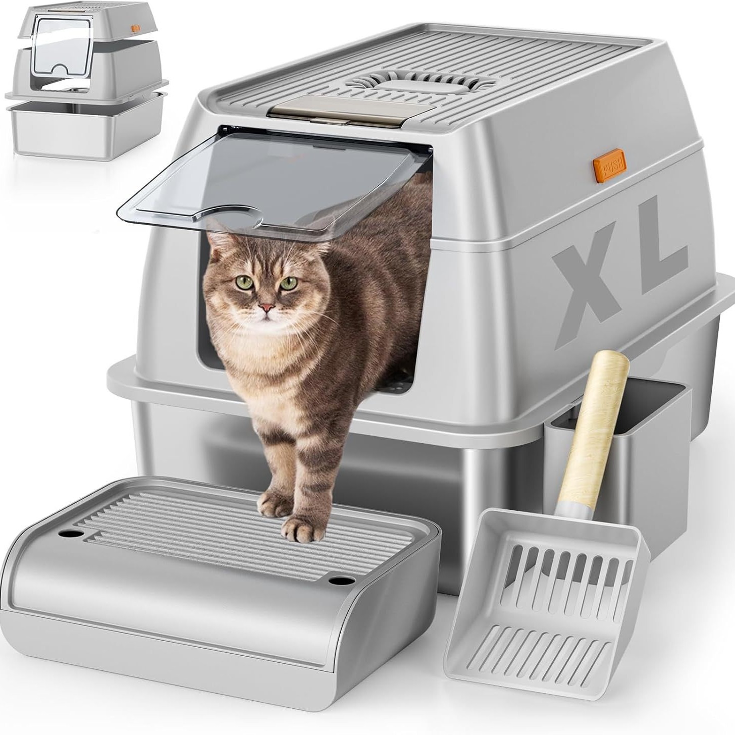 Removable-smell Stainless Steel Cat Litter Box photo 5