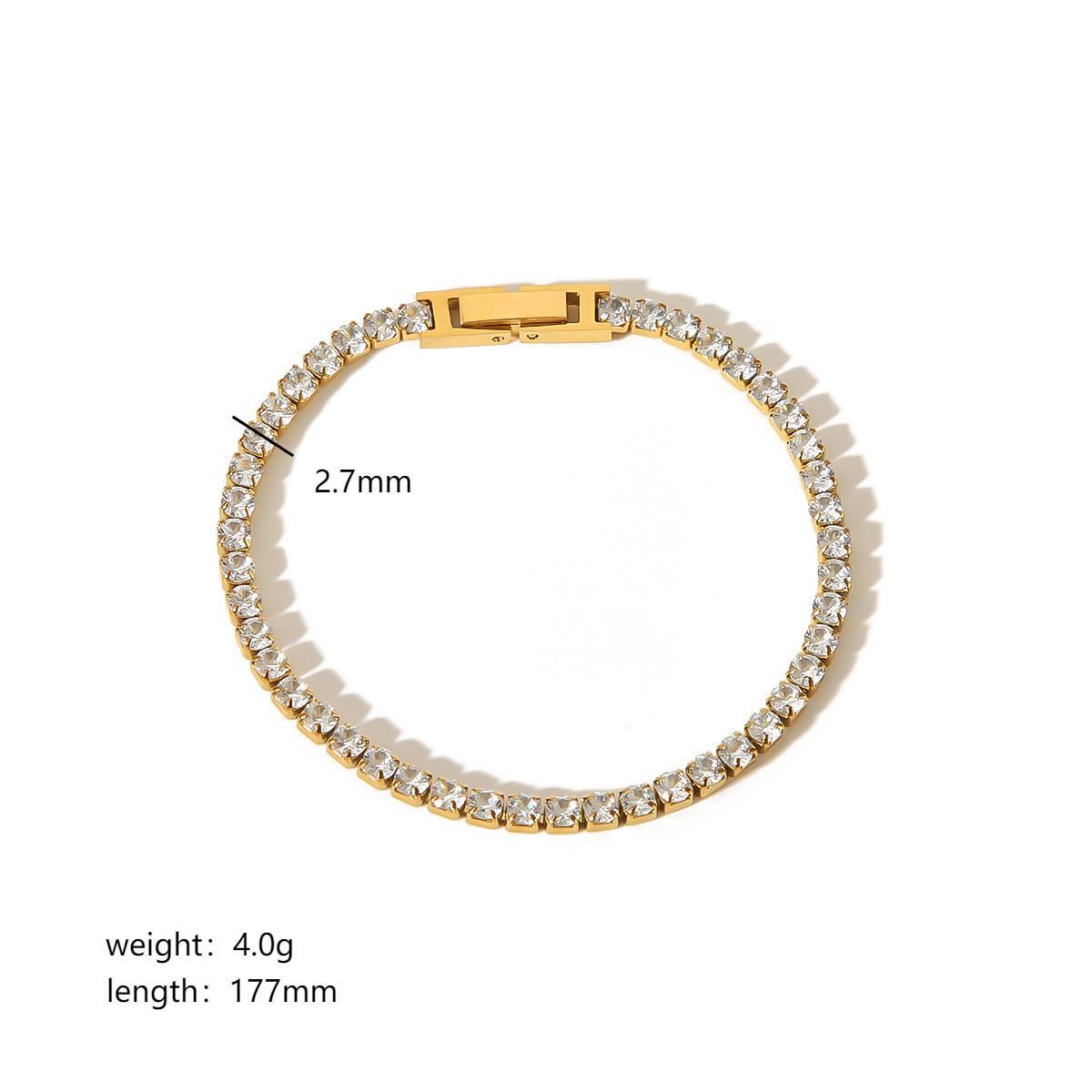 European And American Stainless Steel Zircon Bracelet photo 5