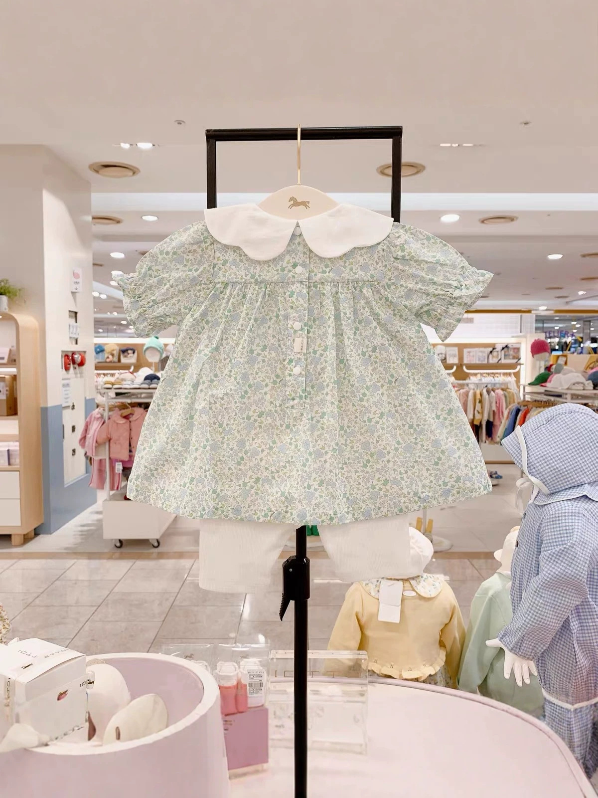 Summer New Arrival Baby Girl's Puff-sleeve Floral Print Set photo 2