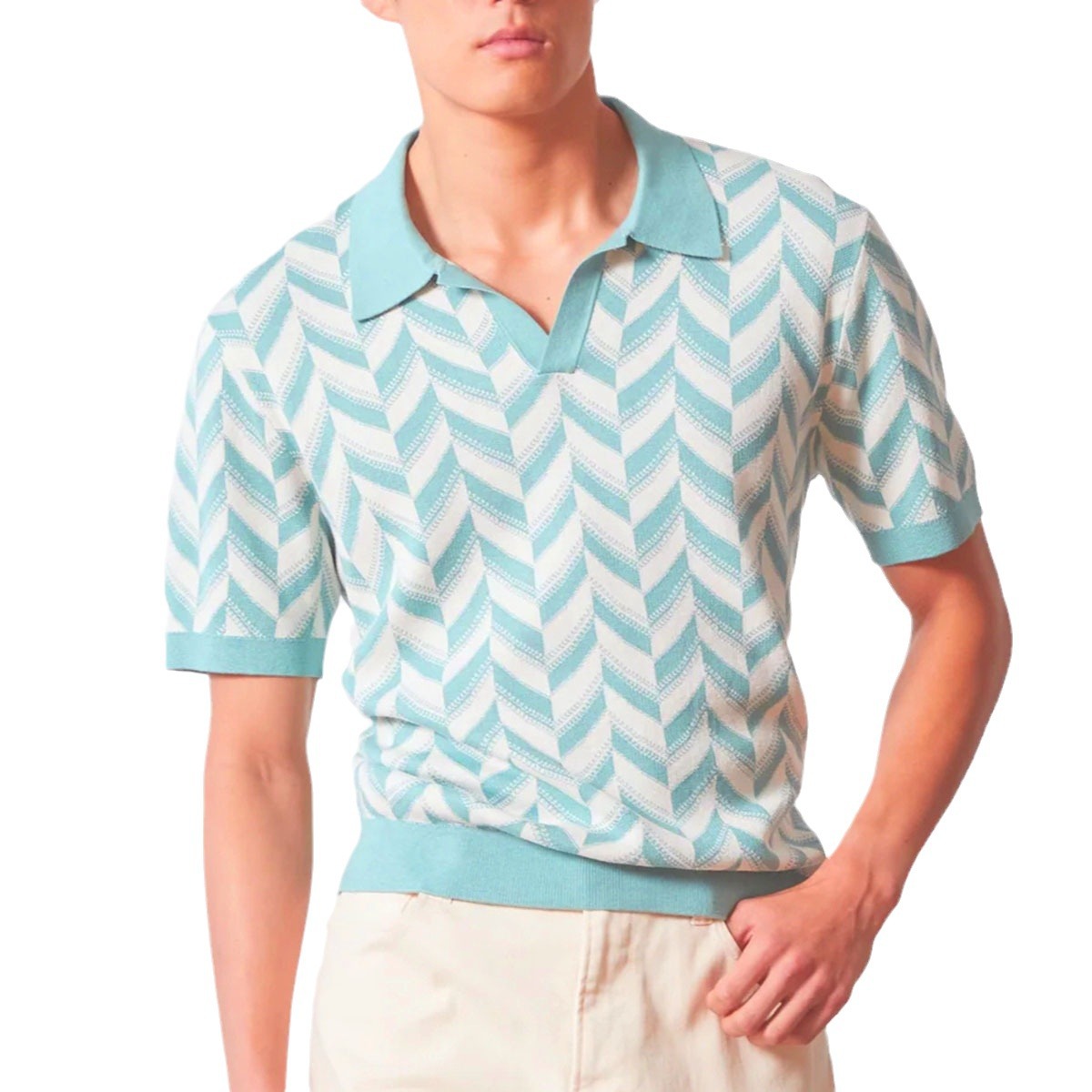 Men's Casual Jacquard Knit Cardigan With A Lapel photo 3