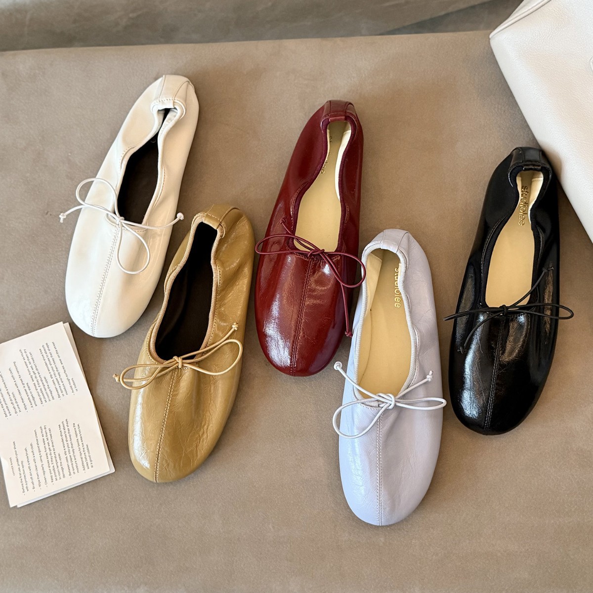 Oil-waxed Leather Comfortable Bow-tie Ballet-style Fashionable Mary Jane Pumps photo 1