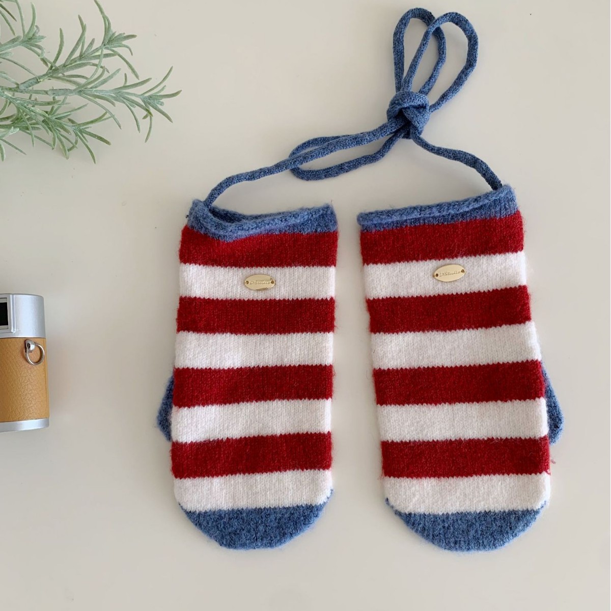 New Collection Fashionable And Warm Striped Mittens With Wool For Fall And Winter photo 1