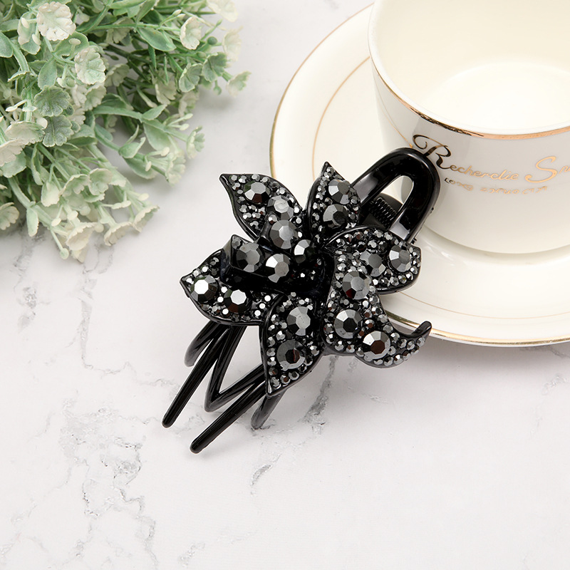 Womens Hair Clip Head Flower Three-prong Duckbill photo 3