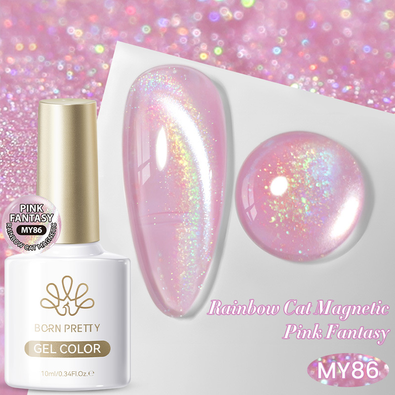 Fashionable Ice-clear Rainbow Cat-eye Gel Polish photo 4