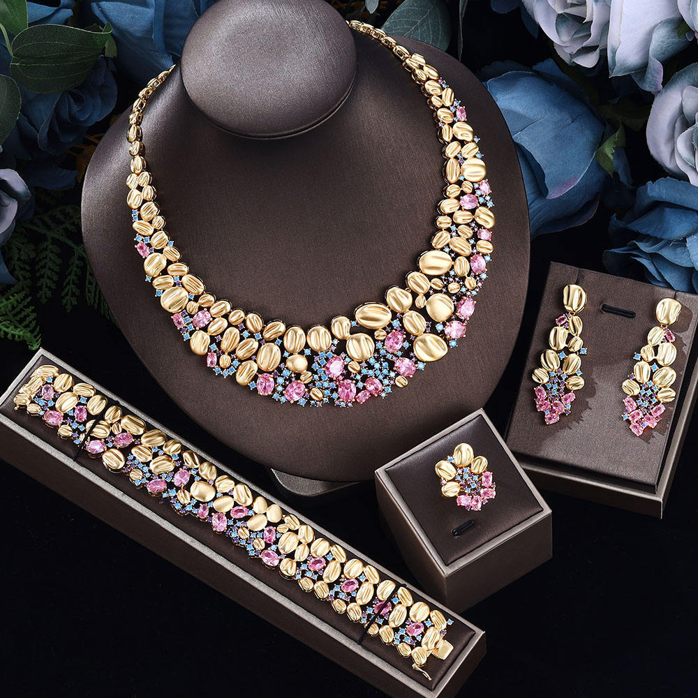 Exaggerated Necklace And Earring Wedding Set, Luxurious And Fashionable photo 7