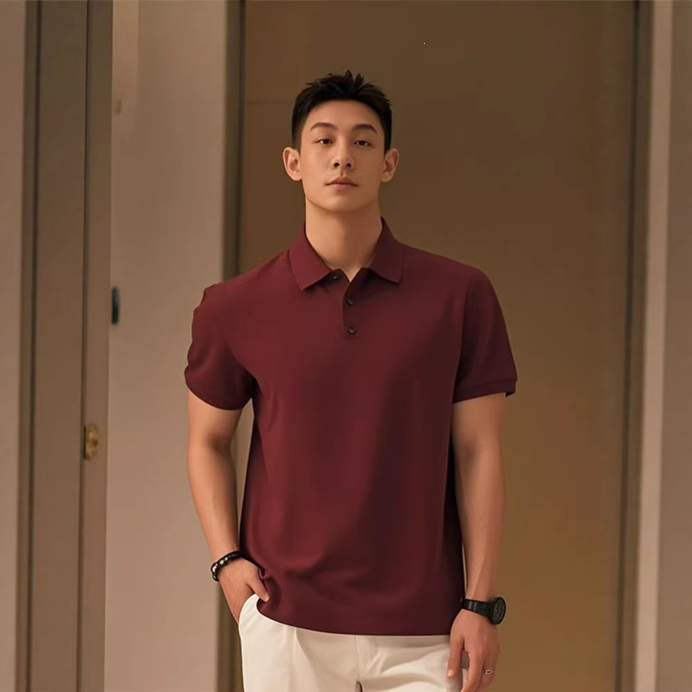 Summer-cool Slightly Mature American-style Lapel Straight-shoulder T-shirt photo 4