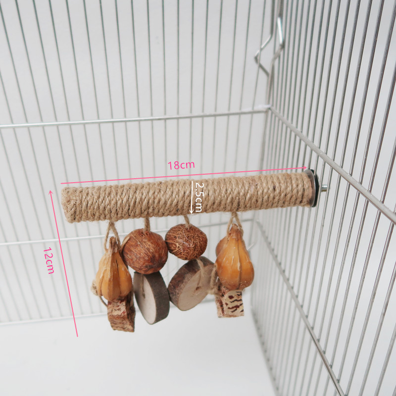 Parrot Supplies Stand Rod Hemp Rope Braided Bird Toy photo 2