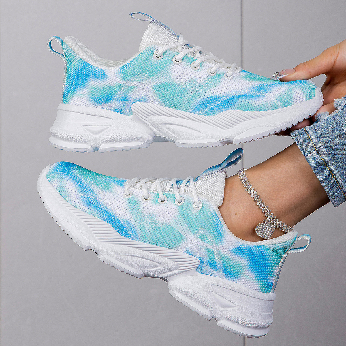 Casual Flower Sneakers Flat Large Size Upturned Lace-up photo 6
