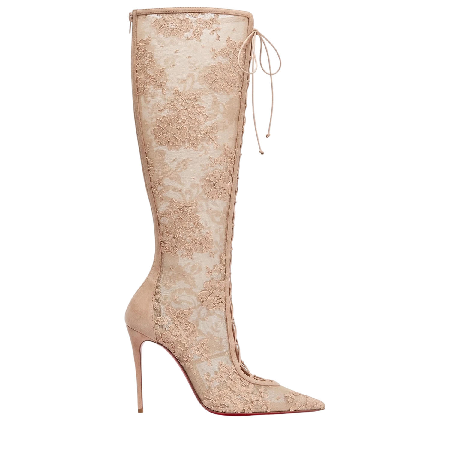 New Pointed-toe High-heeled Sexy Lace Black Over-the-knee Boots Red Sole photo 3