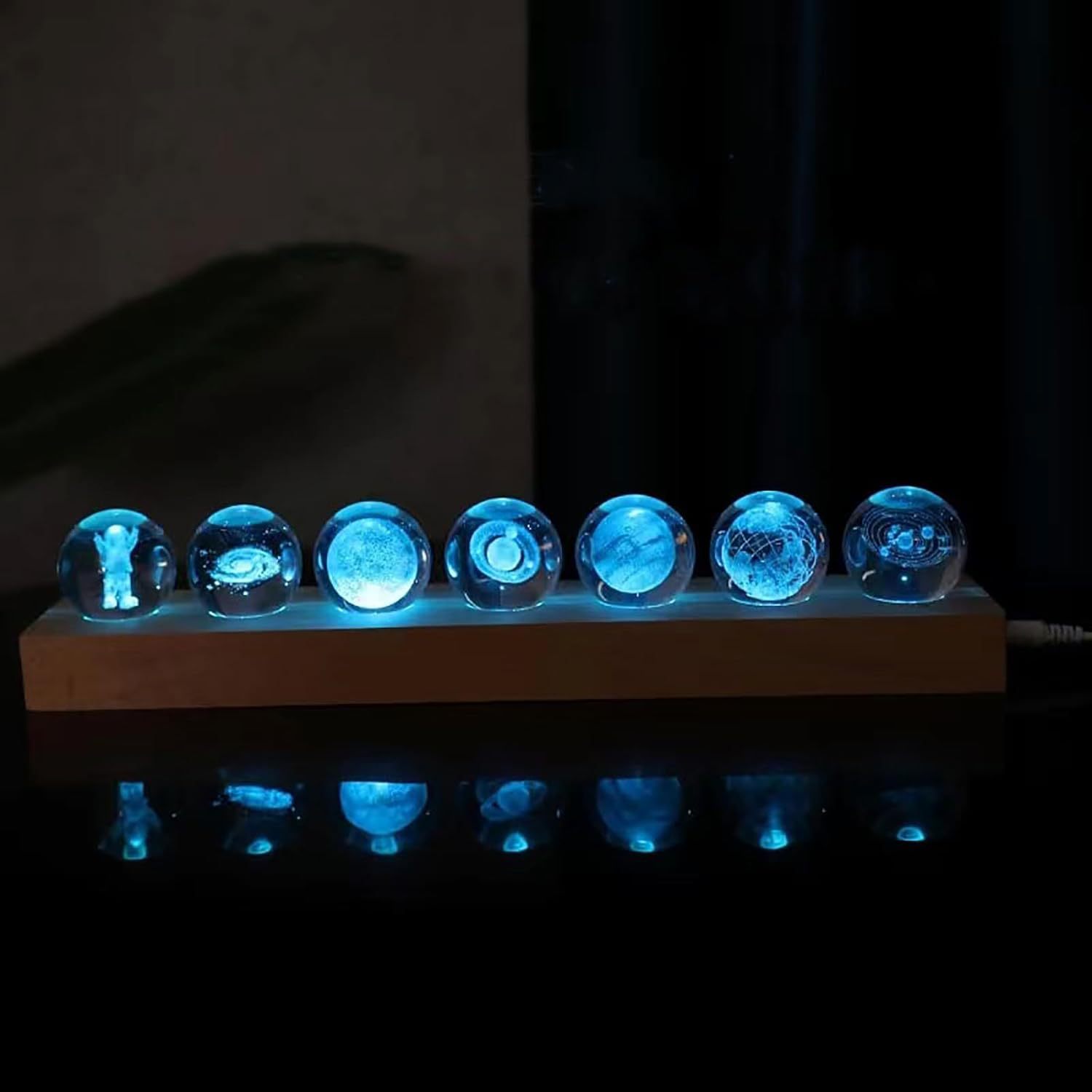 7 Large Galaxy Crystal Ornaments Small Night Lamp photo 4