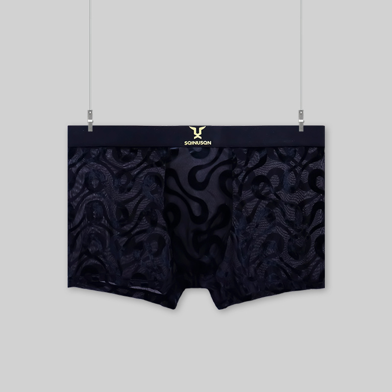Mens Ice-Silk Underwear Antibacterial And Breathable Velvet Mesh Boxers photo 2