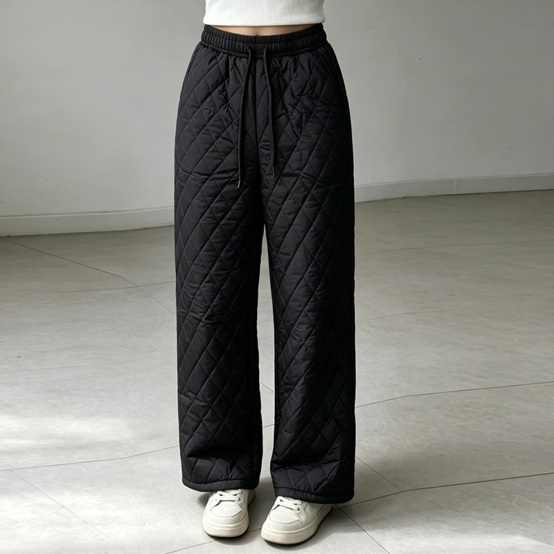 Retro Elastic-waist Ultrasonic Cotton Pants photo 1