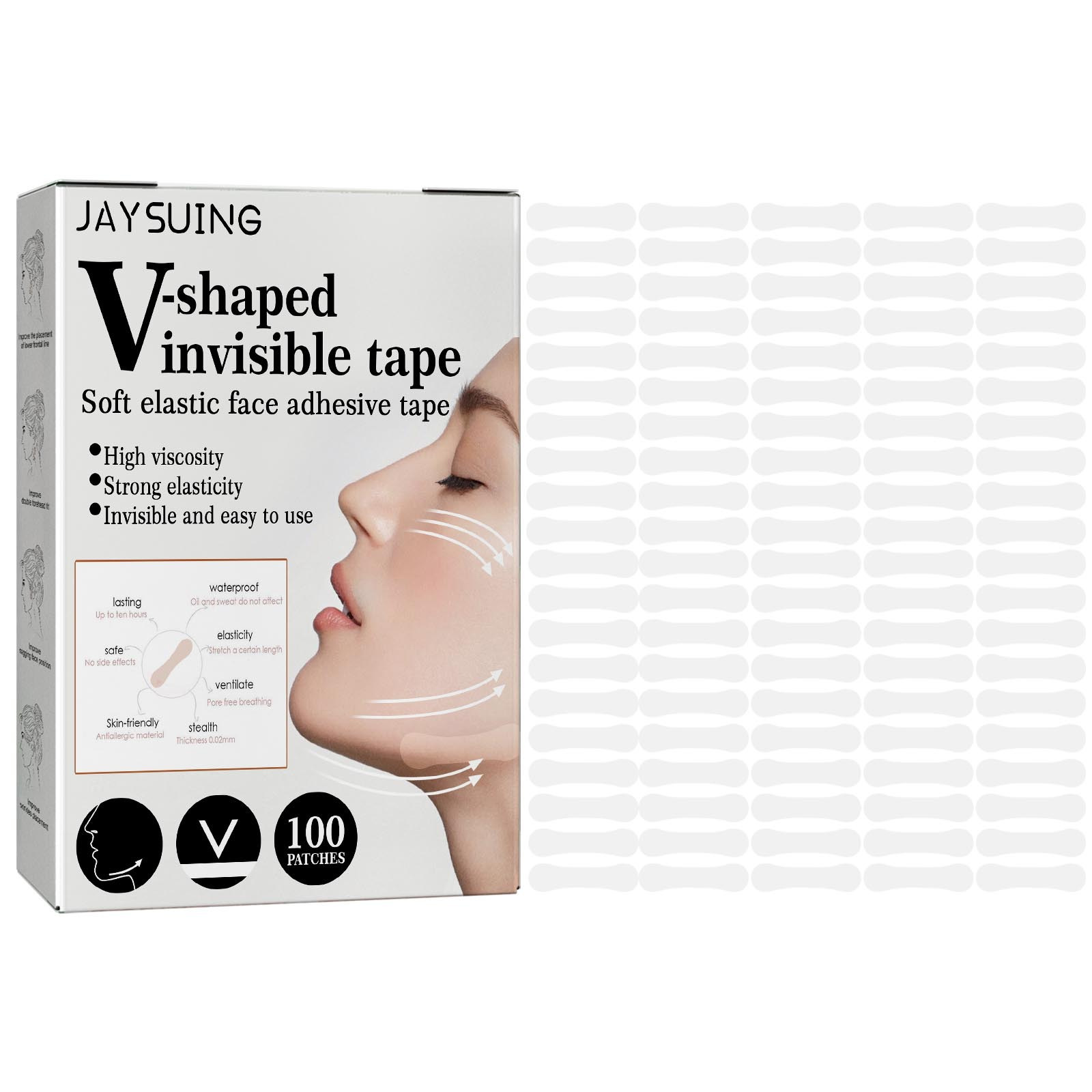 Daily Facial Skincare V-shaped Face Invisible Tape photo 3