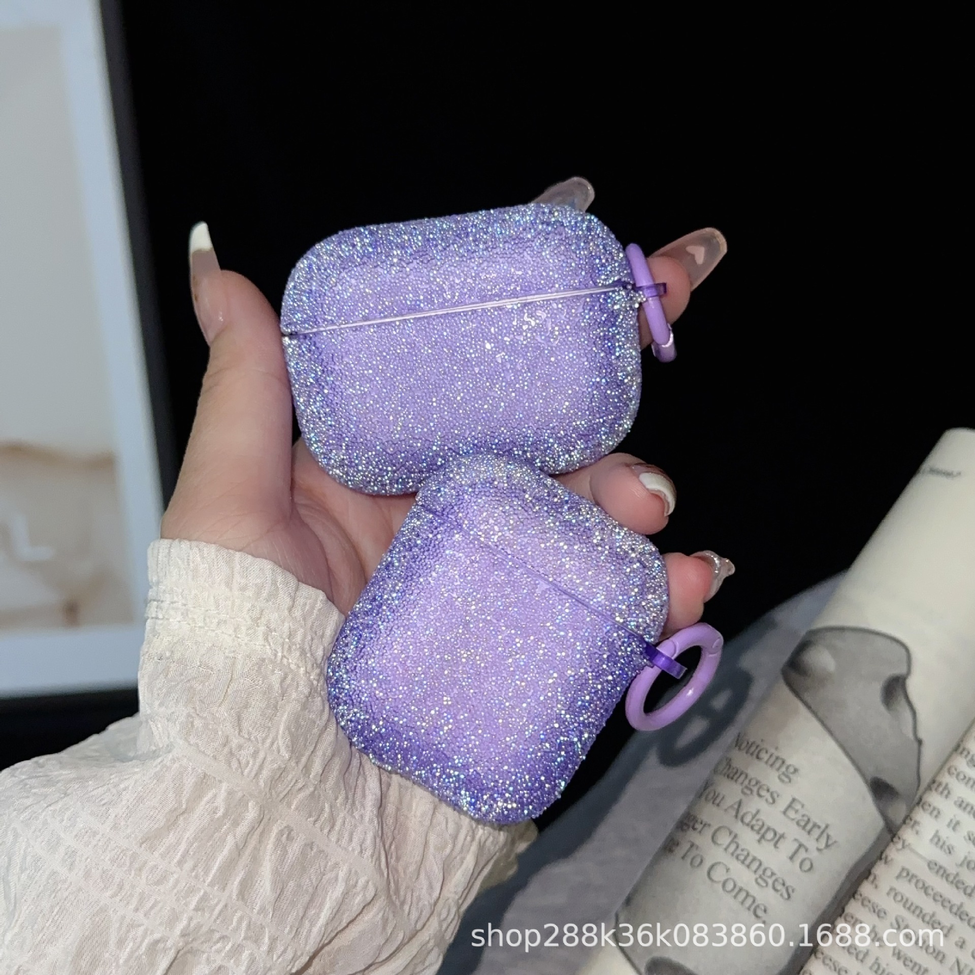 Fine Rhinestone Crystal Particle Bluetooth Headset Protective Cover Earphone Case photo 8
