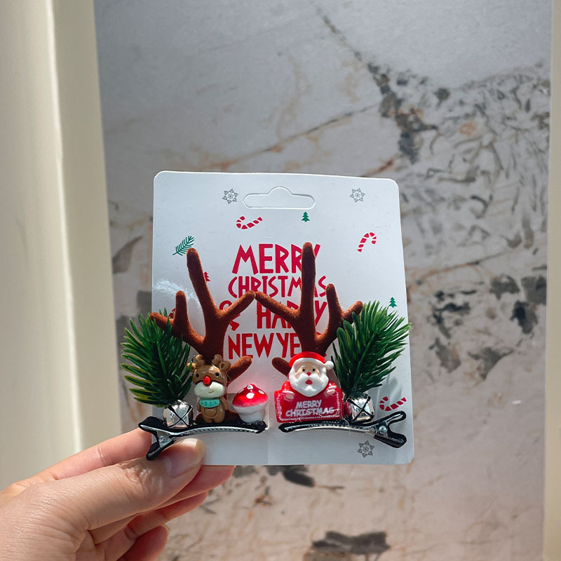 Unisex Christmas Reindeer Hair Clips For Festive Holiday Styling photo 5