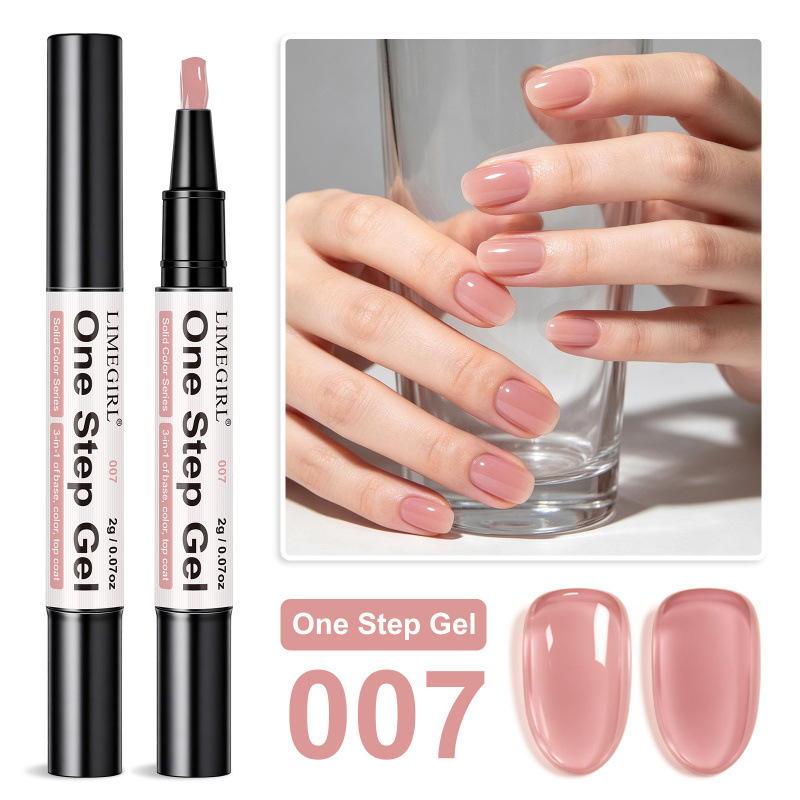 Solid Color One Step Gel Color Functional Base Free Top Coat Nail Polish Gel photo 8