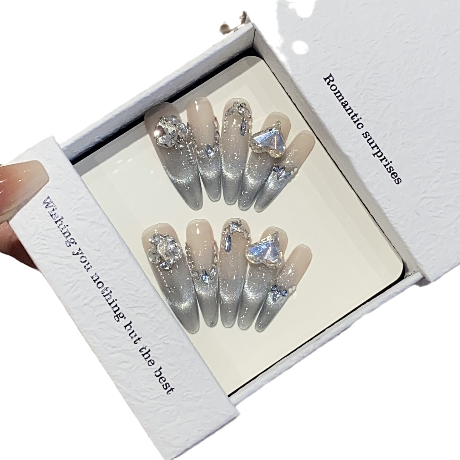 Smiling French Cat-Eye Mood-Setting Nail Tips photo 3